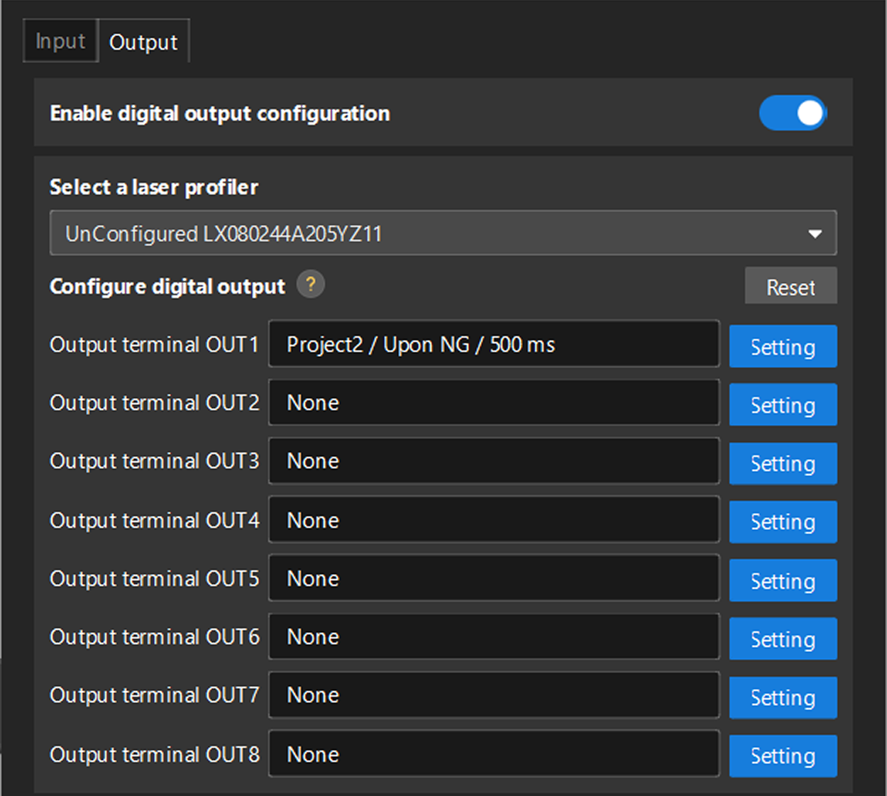 configure output