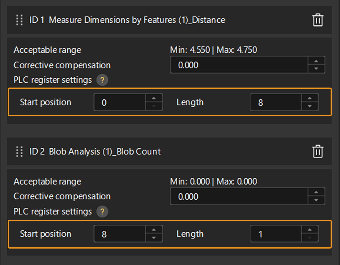 plc register settings