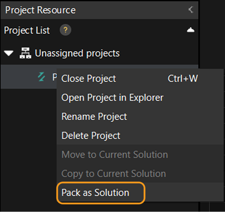 pack as solution