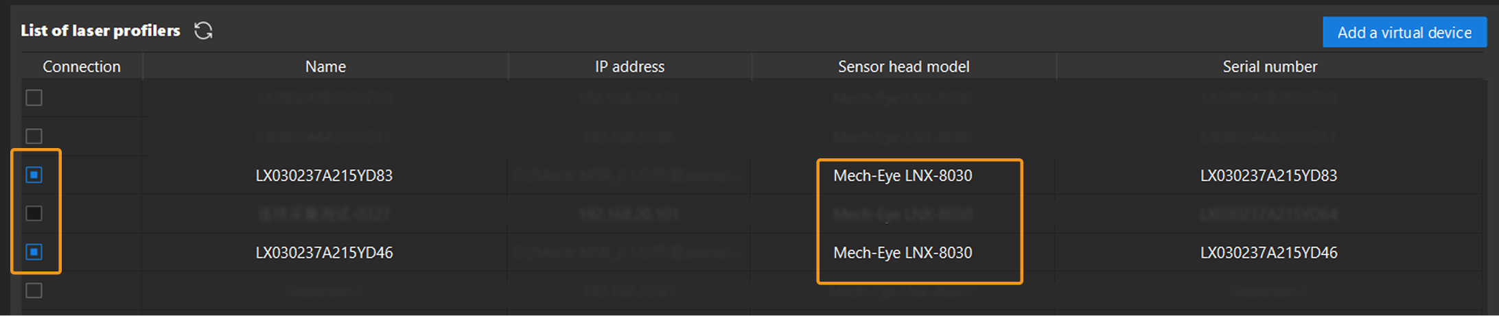 connect to laser profilers