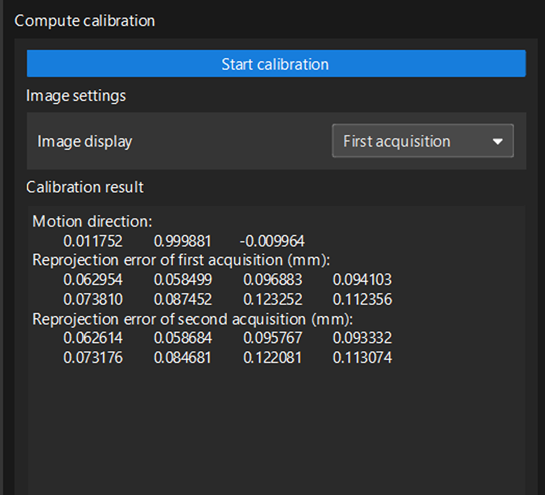 auto tilt calib result