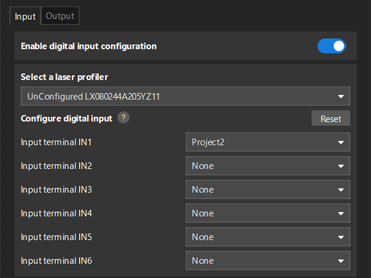 configure input