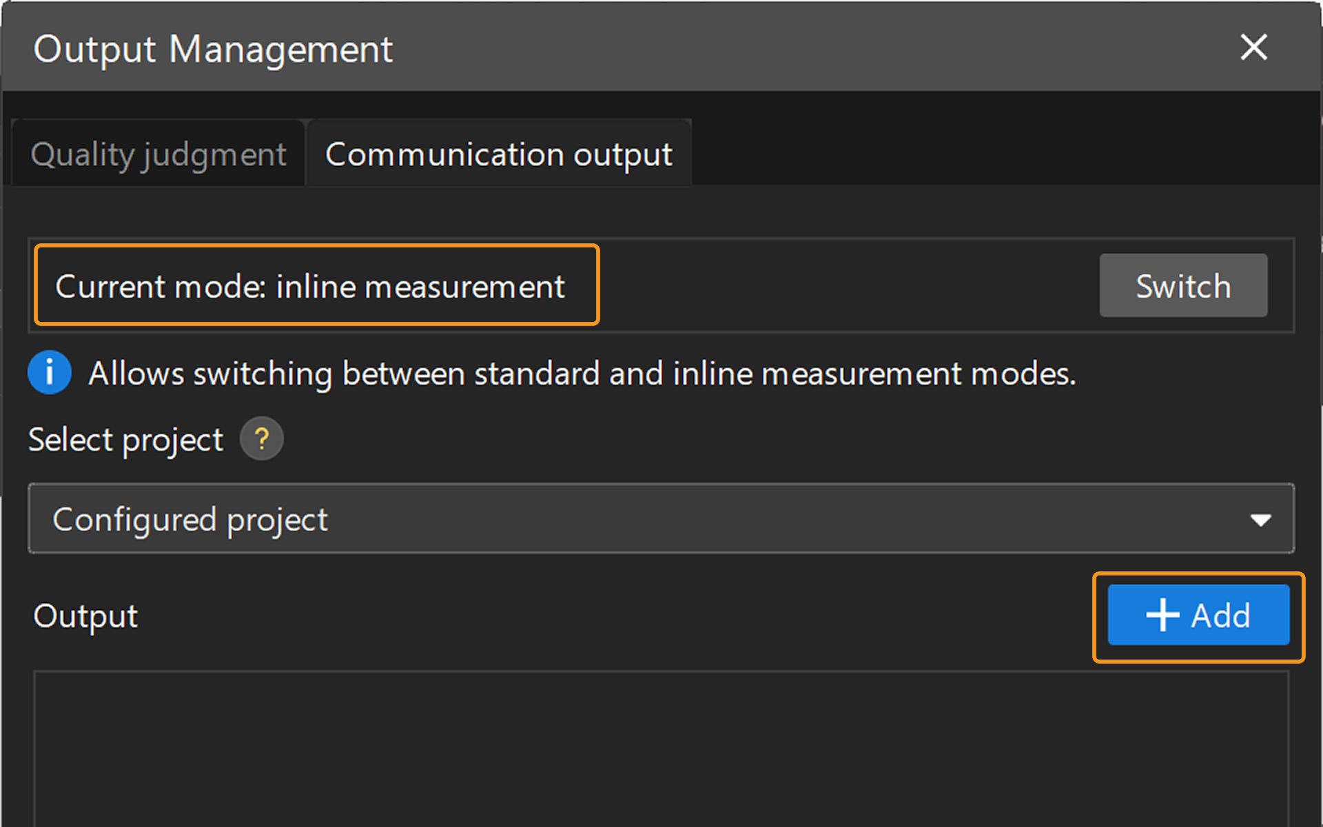 communication output inline
