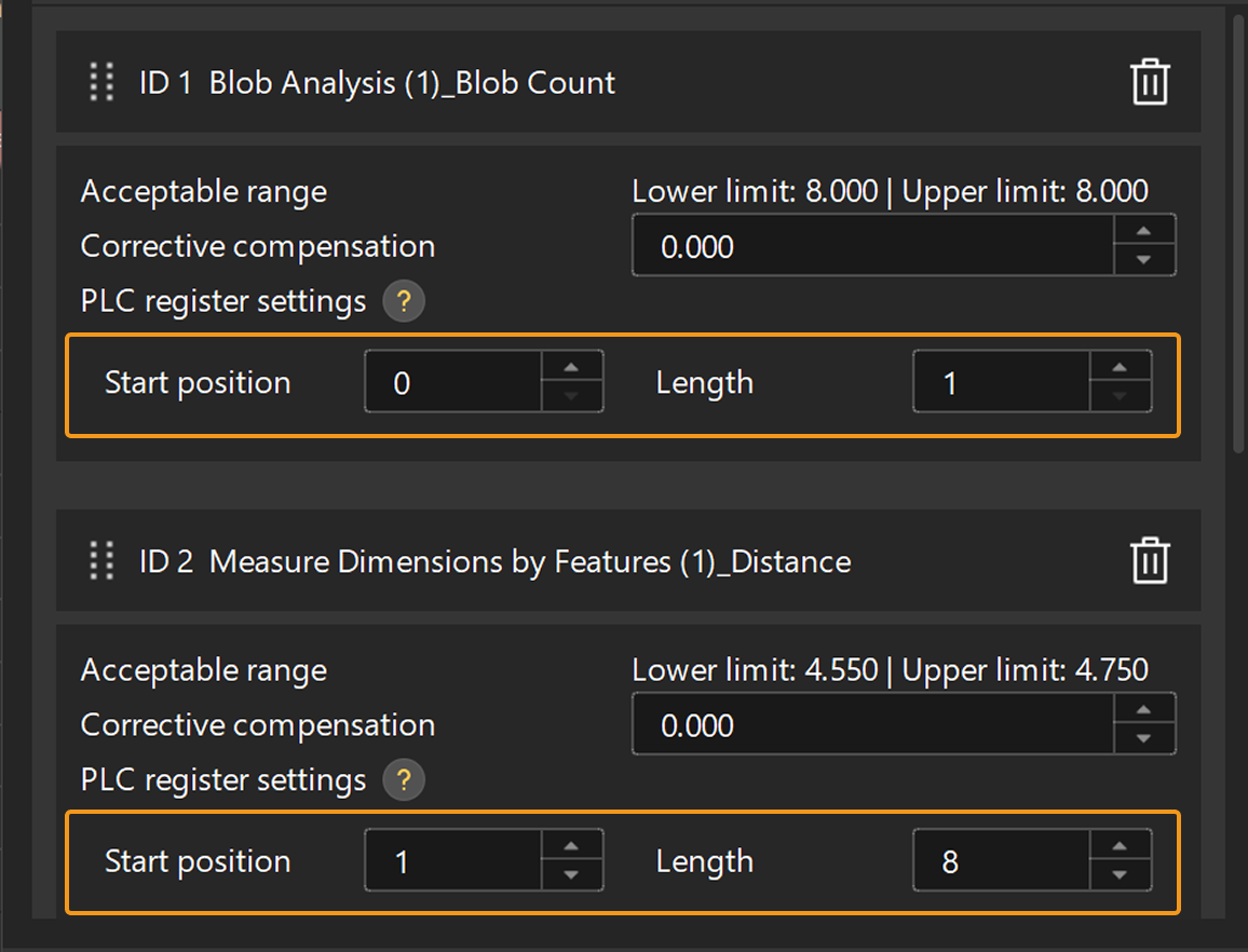 plc register settings