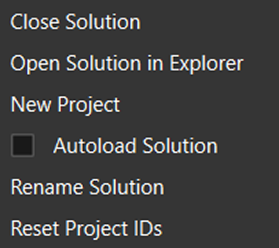projects solution setting