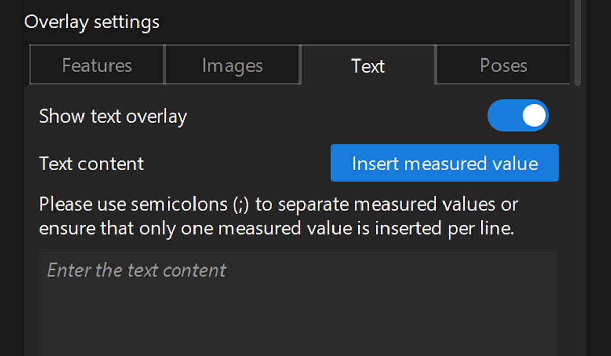 text overlay interface