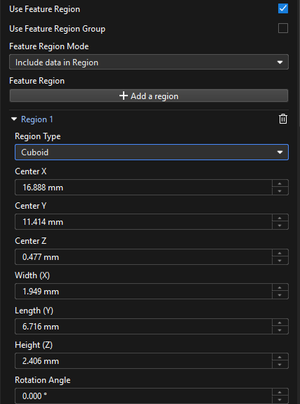 feature region settings
