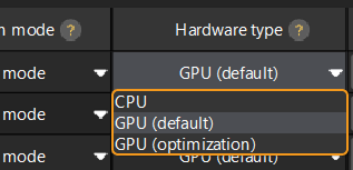 deep learning model management select hardware type