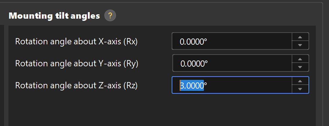 enter tilt angles
