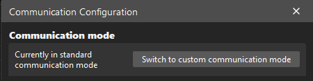 config communication mode standard