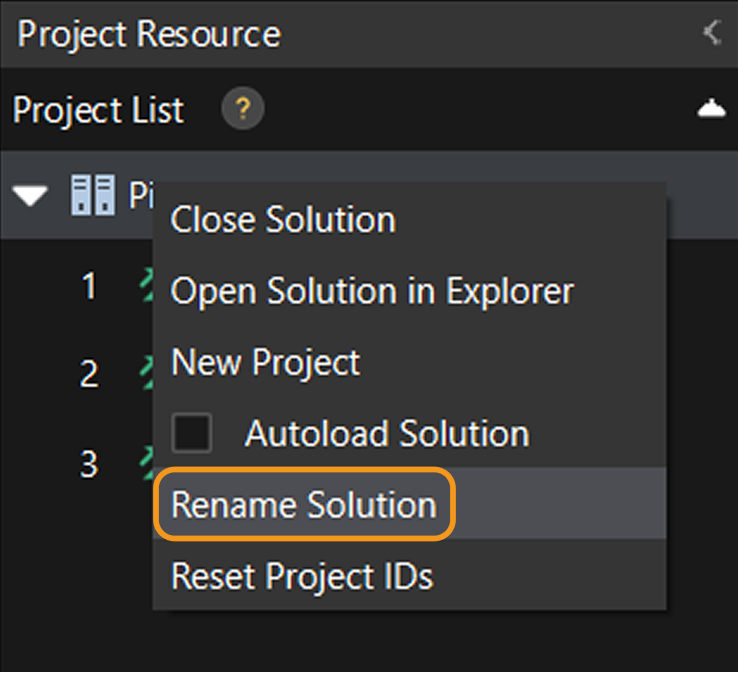 rename solution