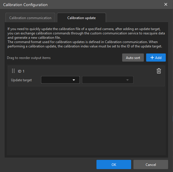 calibration update tab