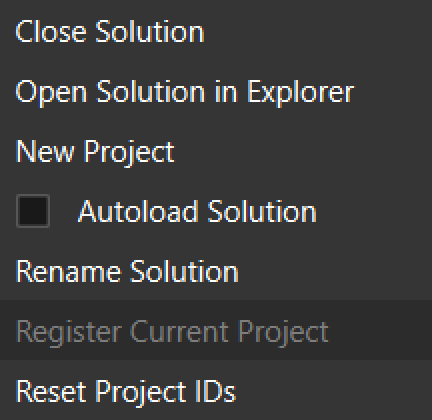 projects solution setting