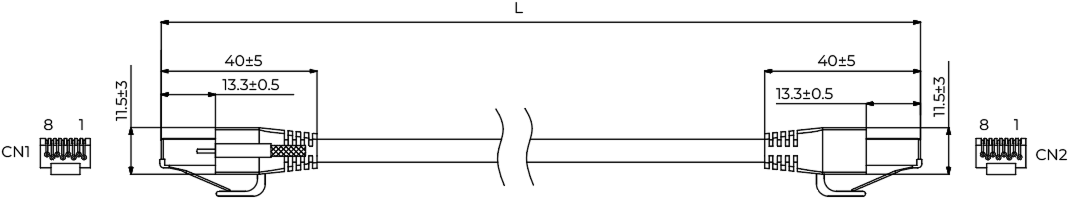 dimensions ethernet cable rj45