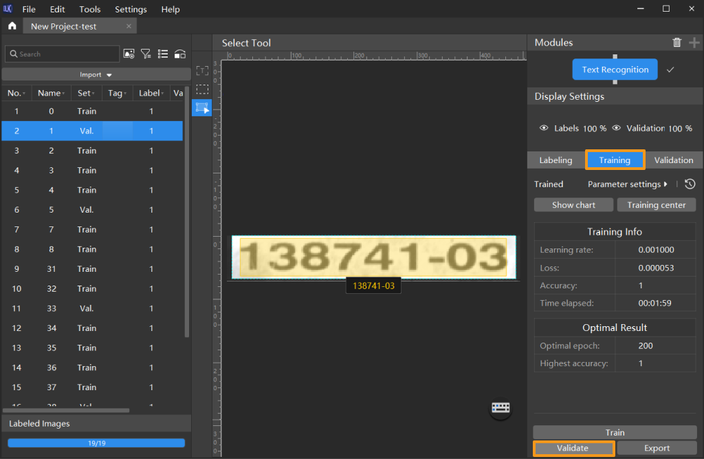 example projects result verification