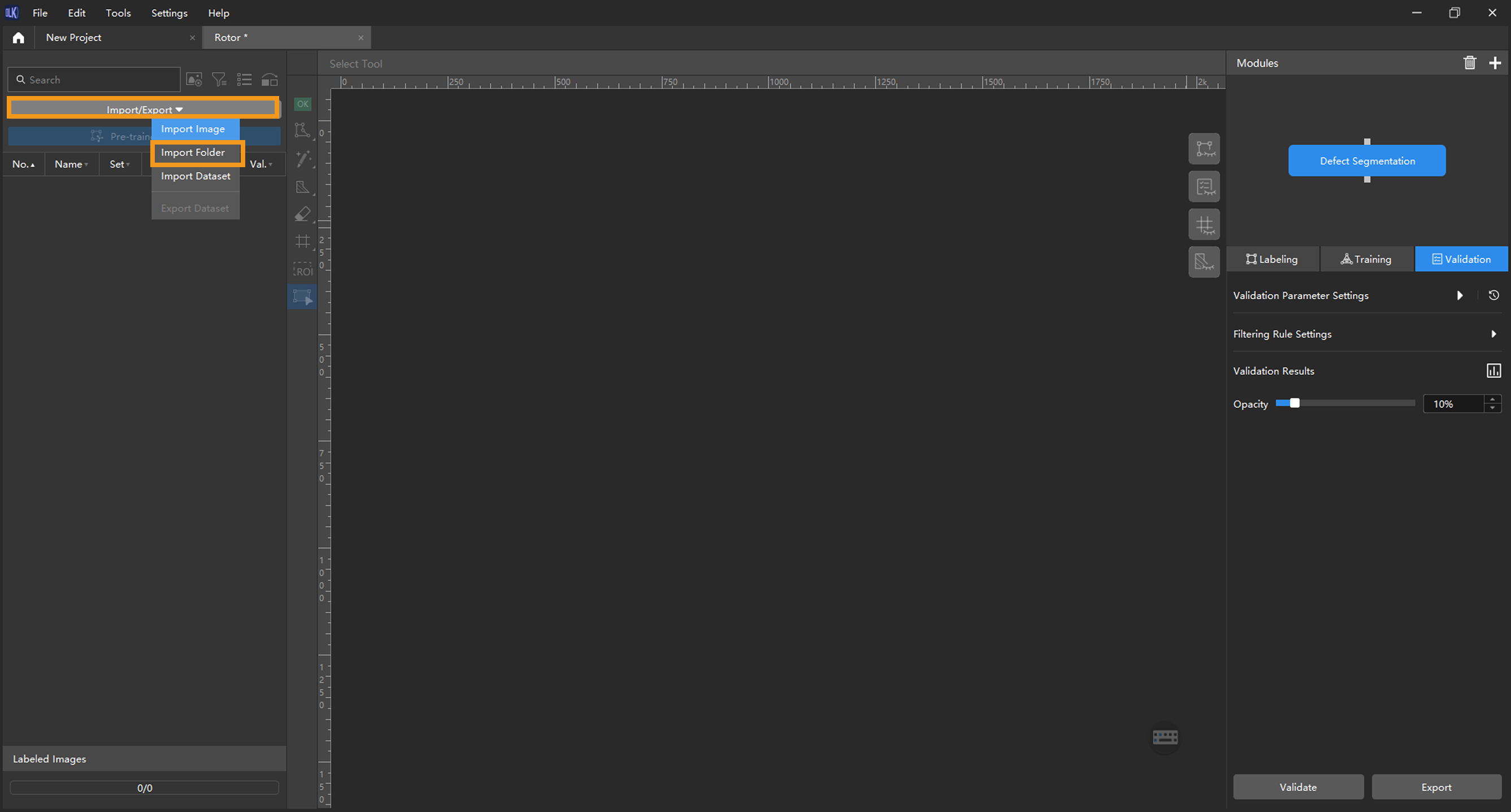 example projects import images