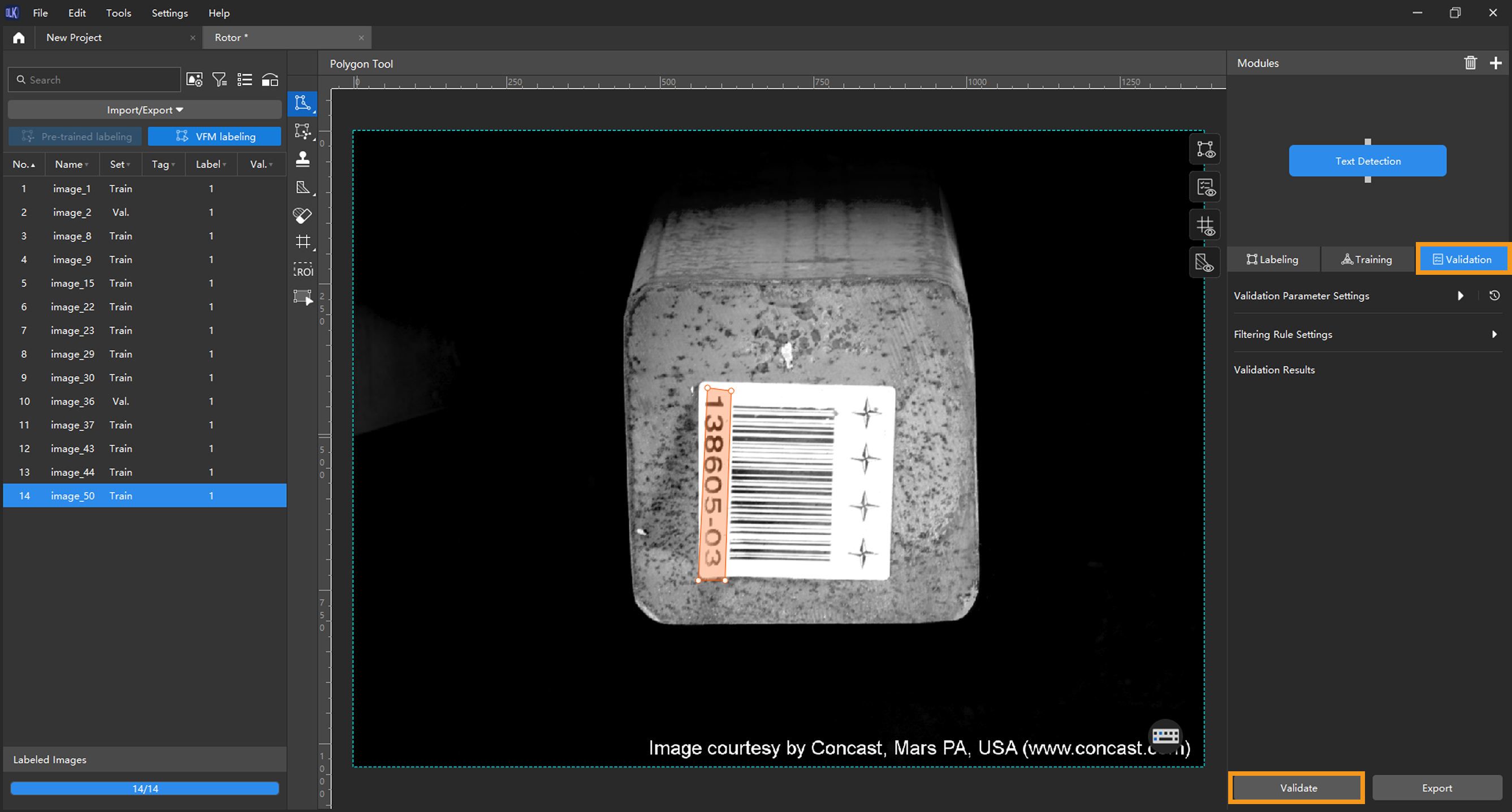 example projects result verification