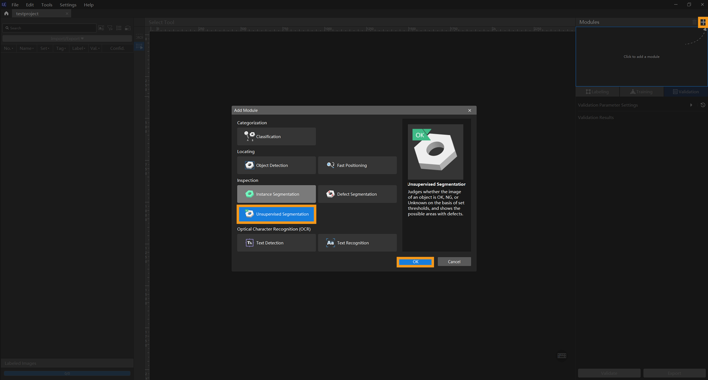 example projects add project