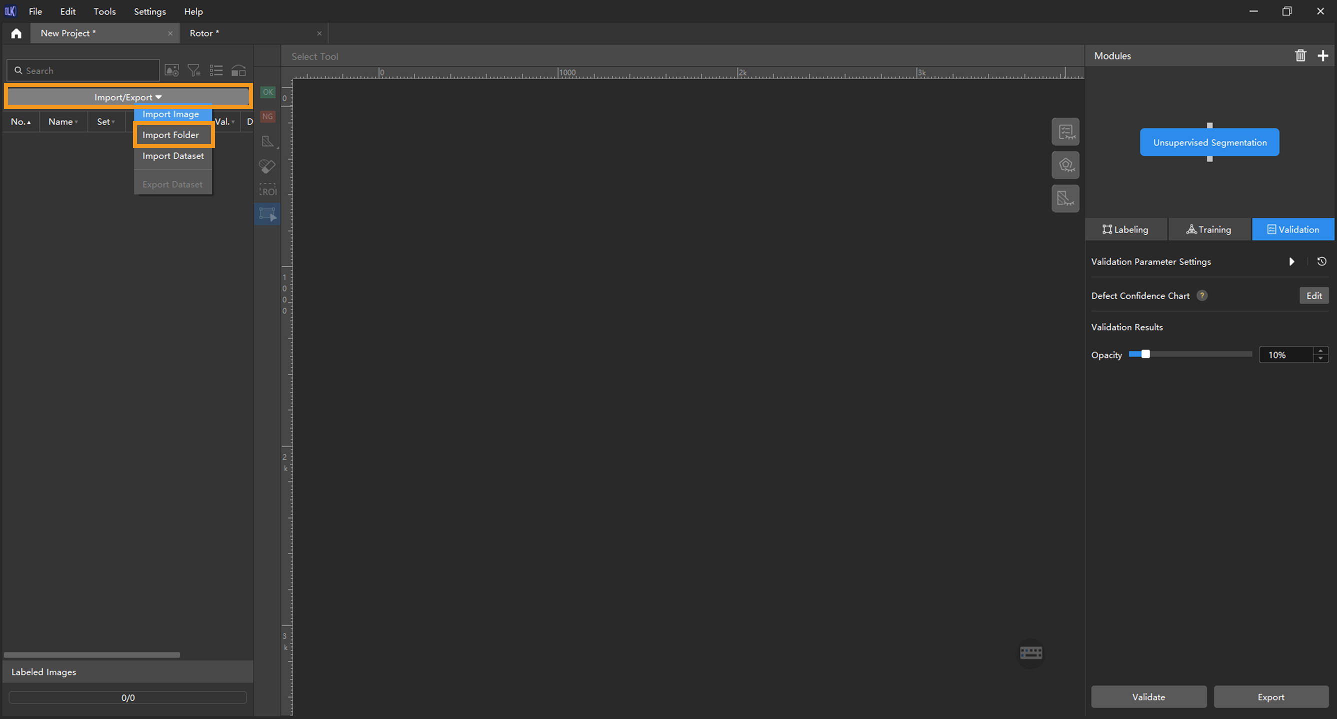 example projects import images