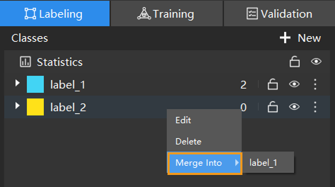 example projects create labels