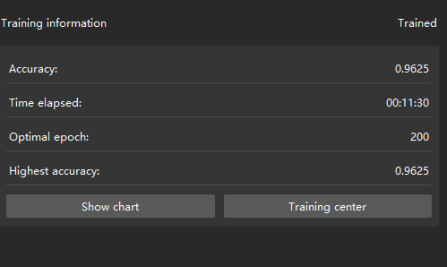 example projects view training info