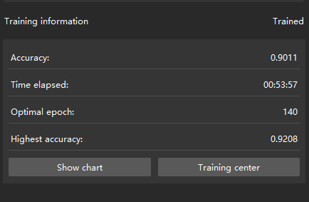 example projects view training info