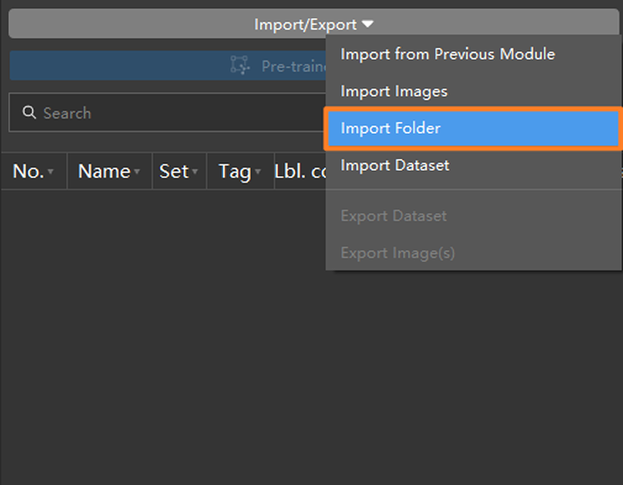 example projects import images