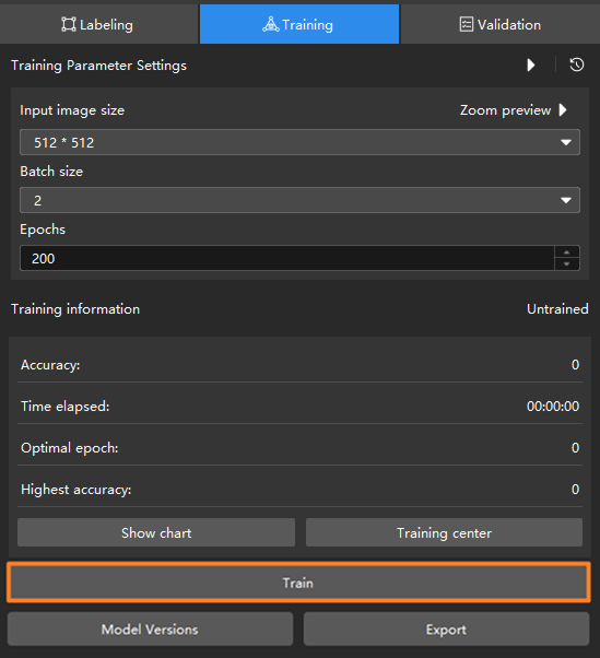 example projects training chart