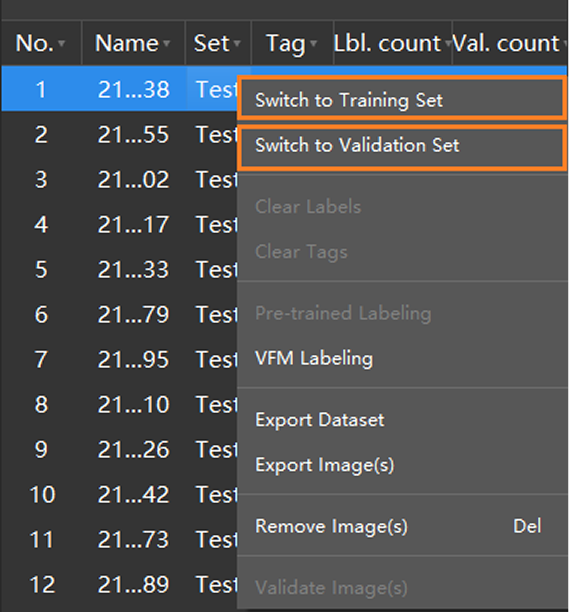 example projects divide dataset