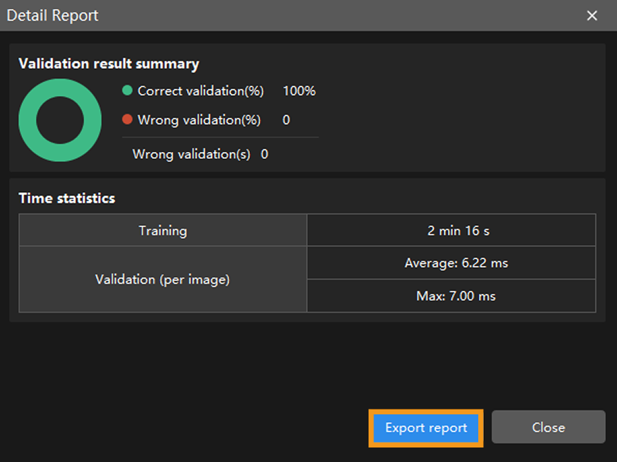 example projects export report