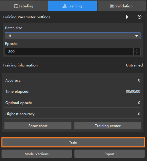 example projects training chart