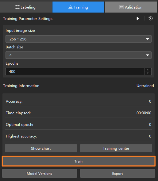 example projects training chart