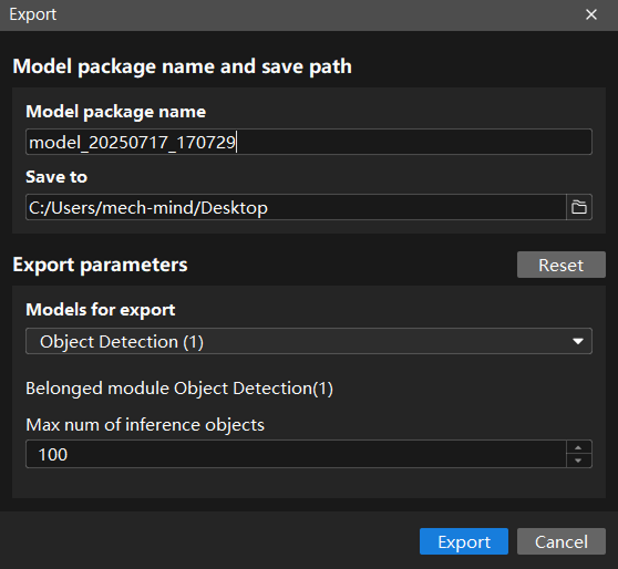 example projects model files