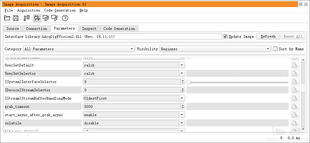 select parameter group