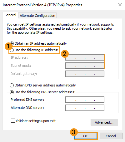 set computer ip