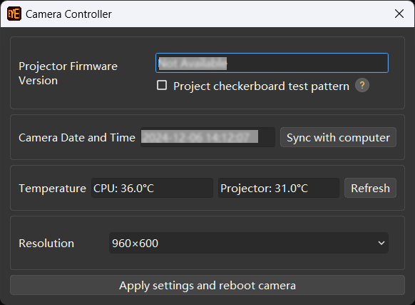 camera controller interface