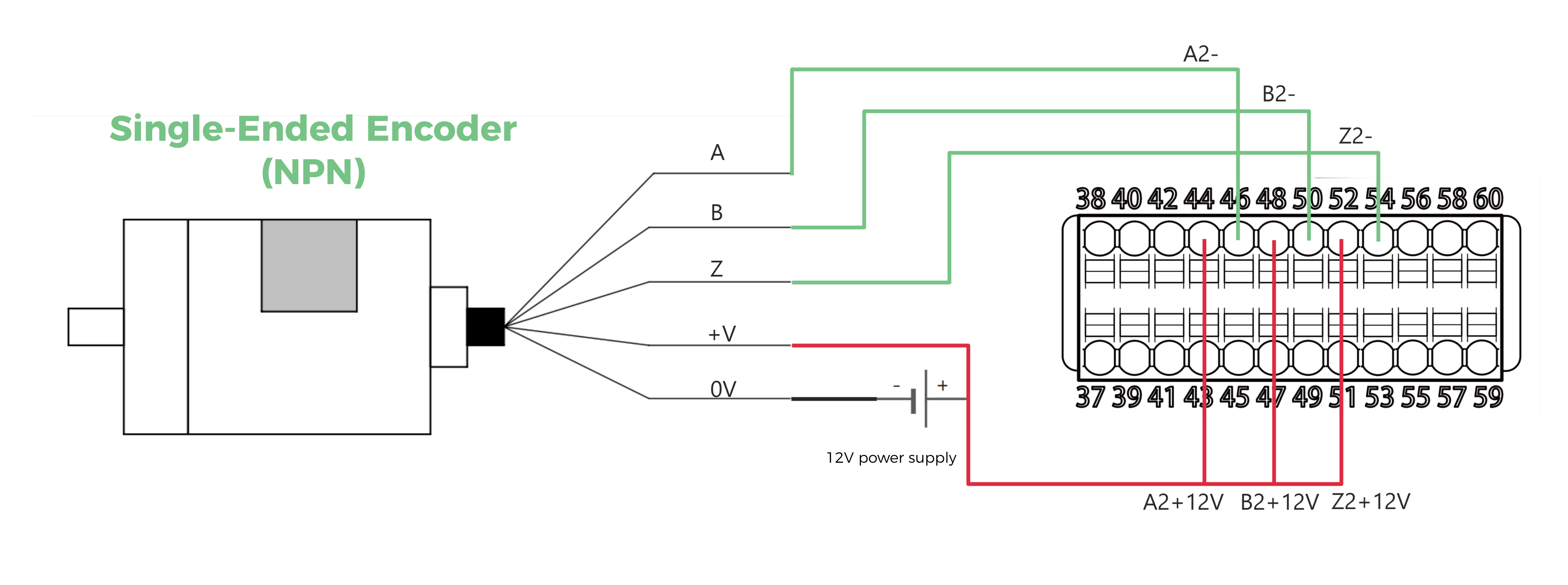 connect single ended encoder npn 12v