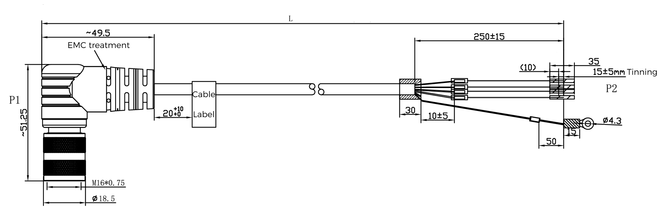 dc power io cable dimension 1
