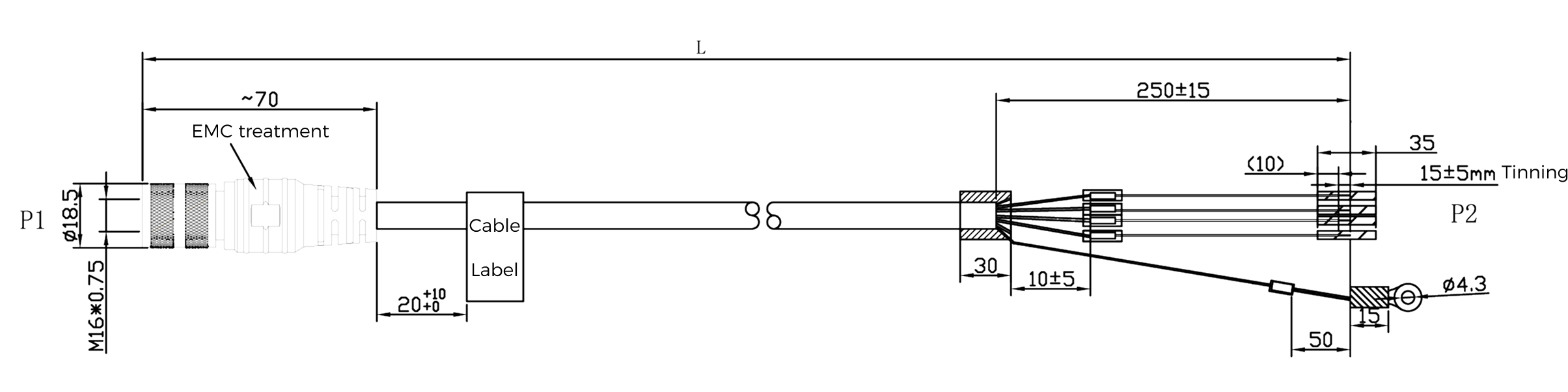 dc power io cable dimension 2