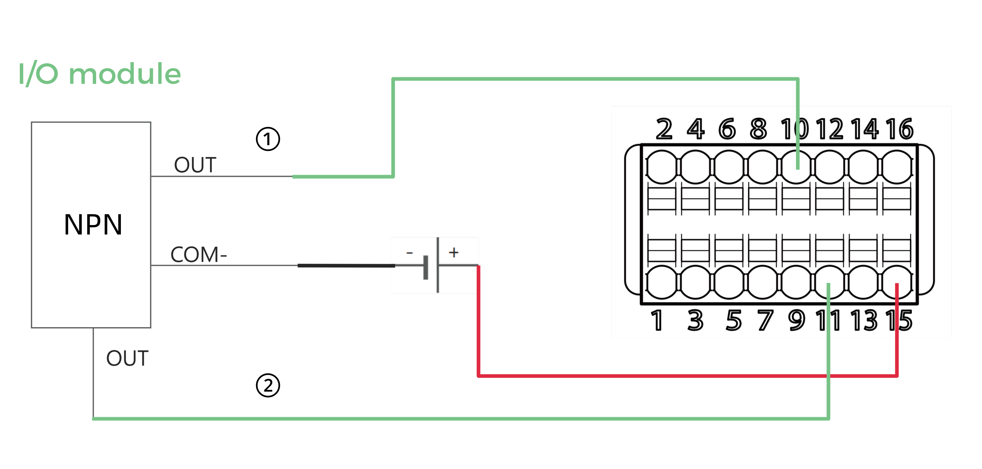 input edge trigger start stop npn