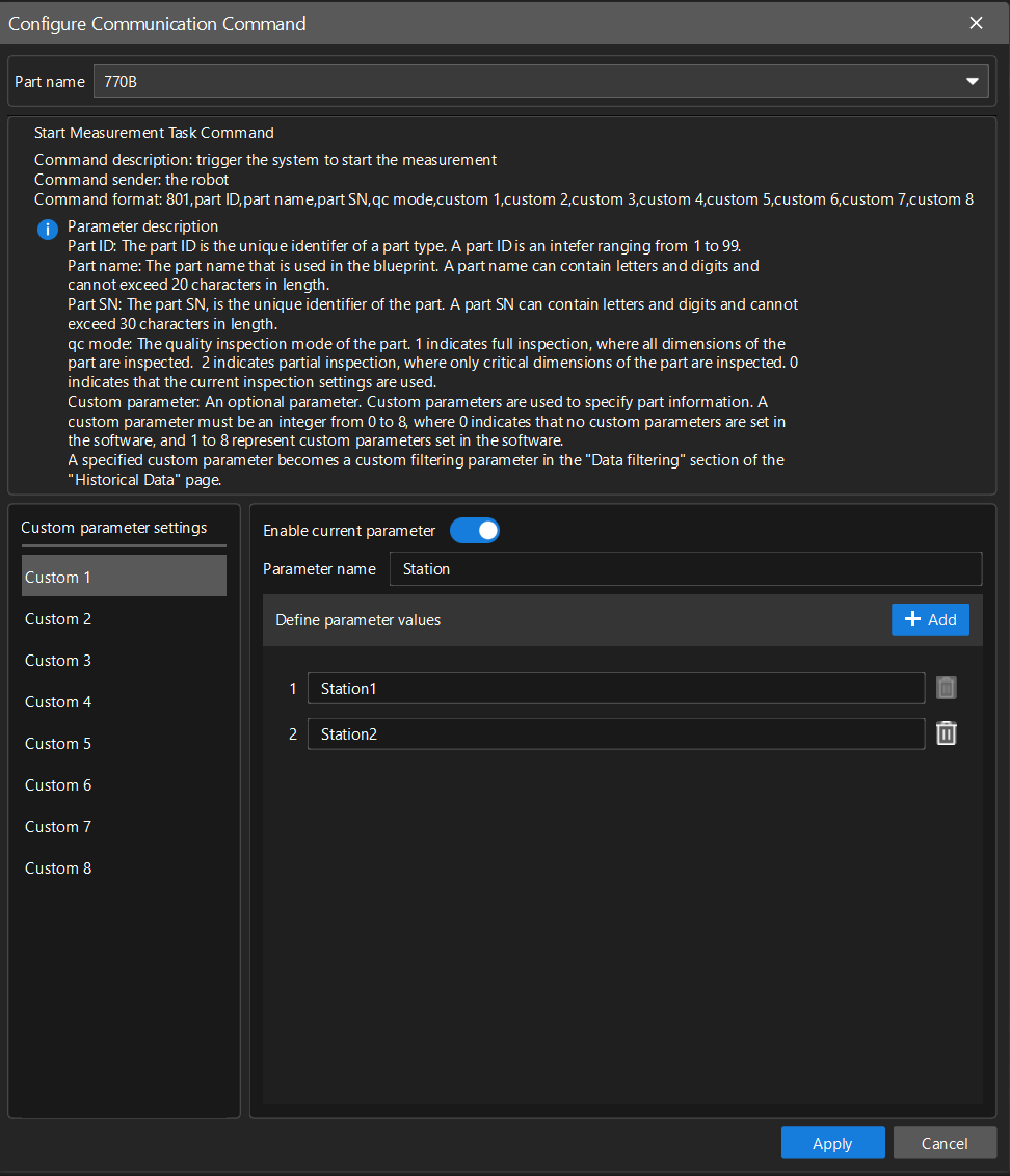configure communication commands