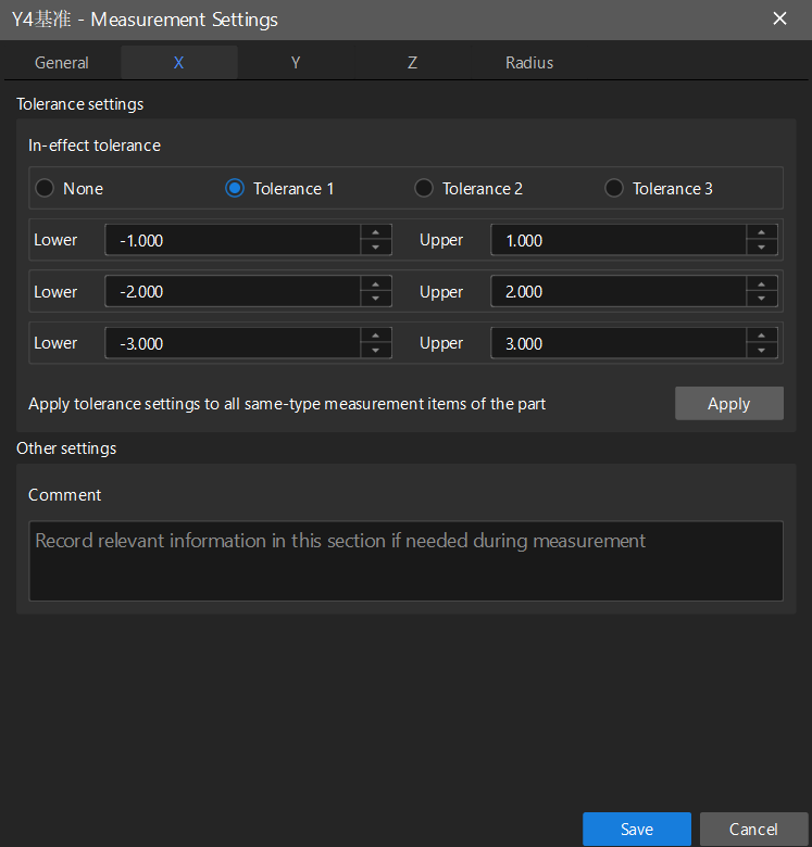 tolerance settings new