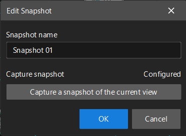 the interface of the edit snapshot