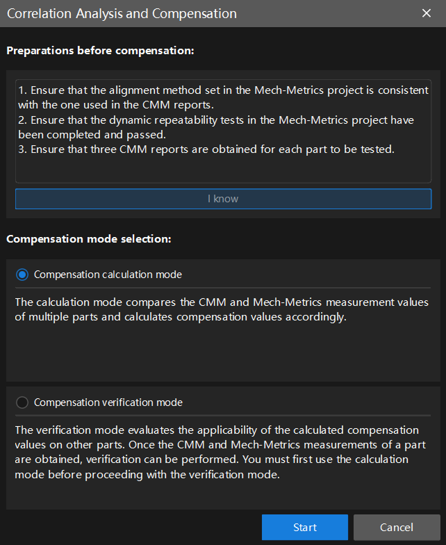 select compensation mode