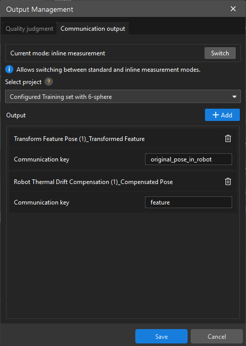 configure communication output