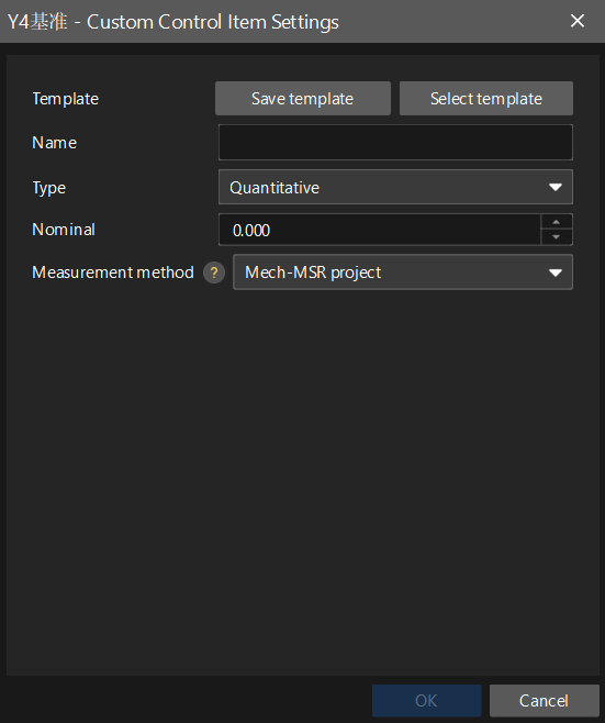 create custom item dialog