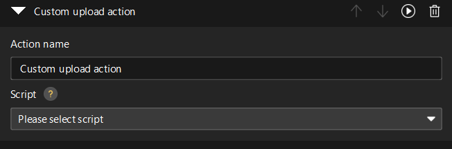 custom upload action