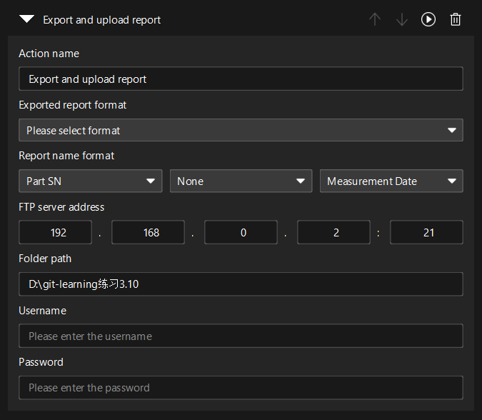 export and upload report