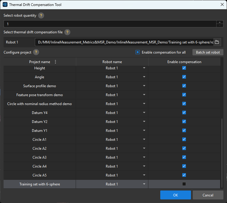 enable thermal drift compensation