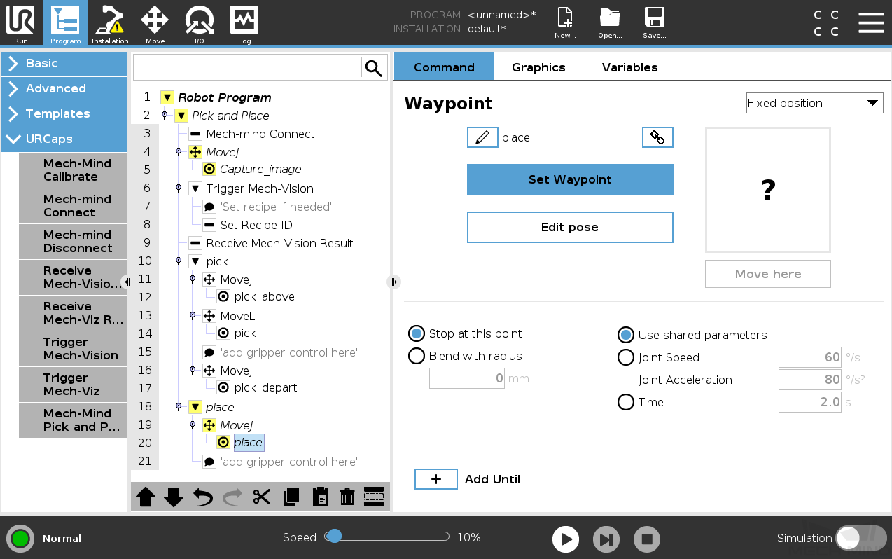 set waypoint place e